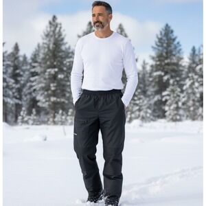 Columbia Men's Nylon Snow Pants Black Lined Outdoors  Men's Size‎ Large